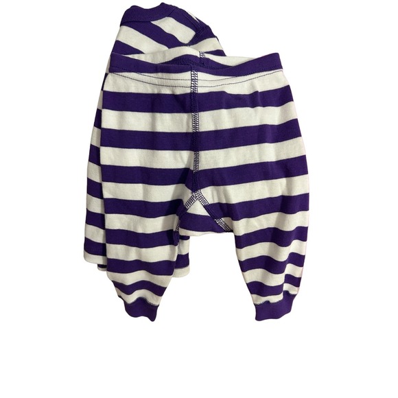 Hanna Andersson Organic Long Purple Striped Pajamas, 3-6 mos (60cm) - Picture 4 of 5
